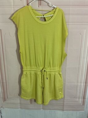 Free People Lime Green Drawstring Romper XL